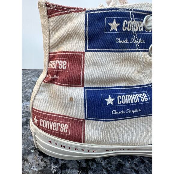 Converse Mens CTAS Hi Bold Branding Canvas 166500C Egret/Blue/Gym Red Size 11 - Picture 4 of 13
